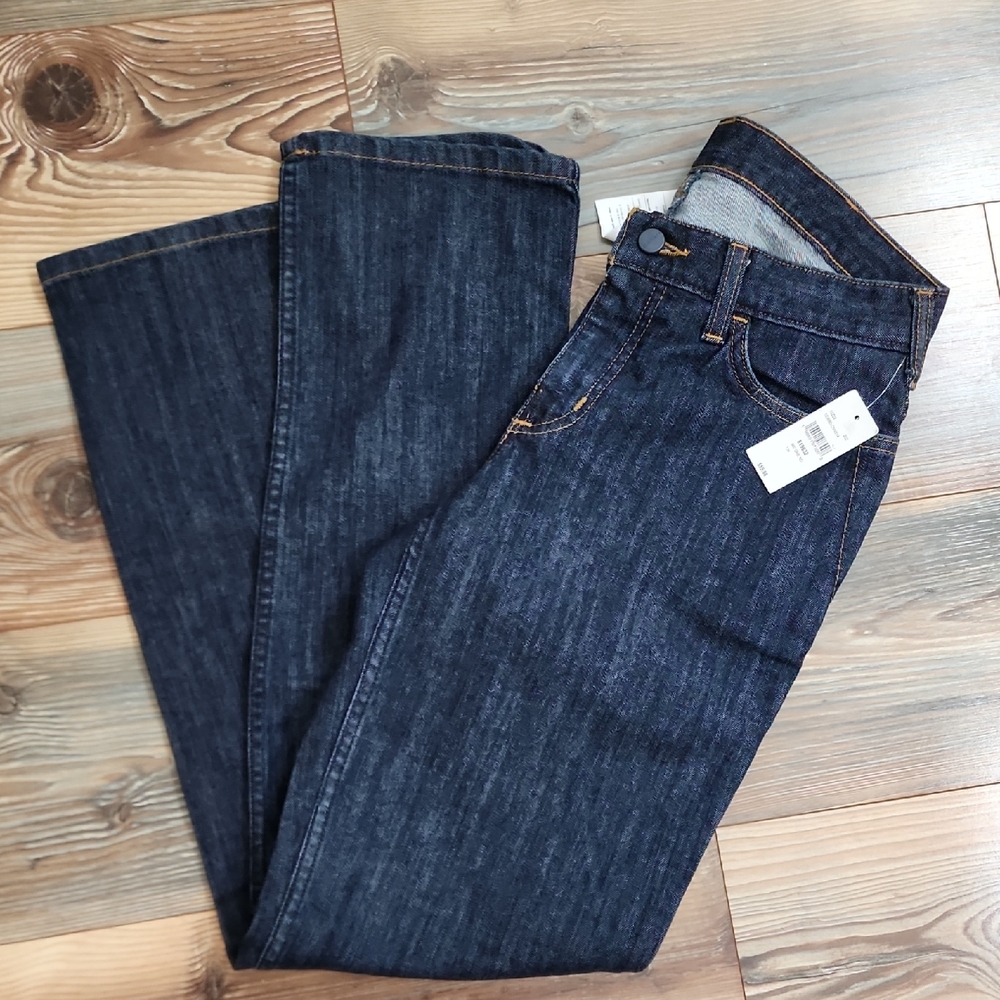 Carhartt Women's Dark Blue Boot Cut Jeans with Contrast Stitching